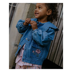 Fliink - Denim Don Flowers Ceket | Açık Mavi