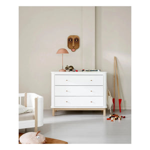 Oliver Furniture - Meşe ahşap 3 çekmeceli şifonyer | Meşe