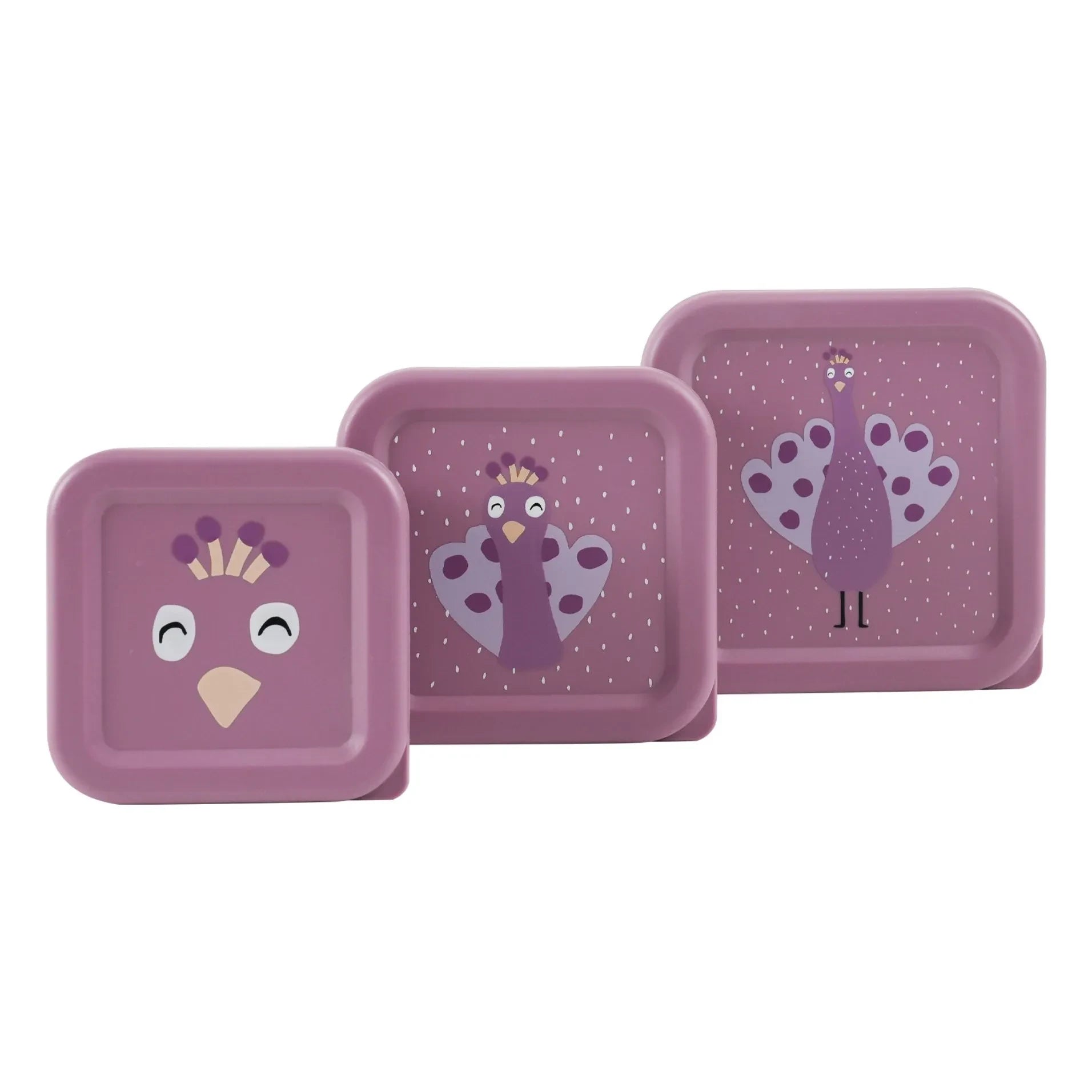 Trixie - Mrs. Peacock 3-Piece Snack Boxes | Purple