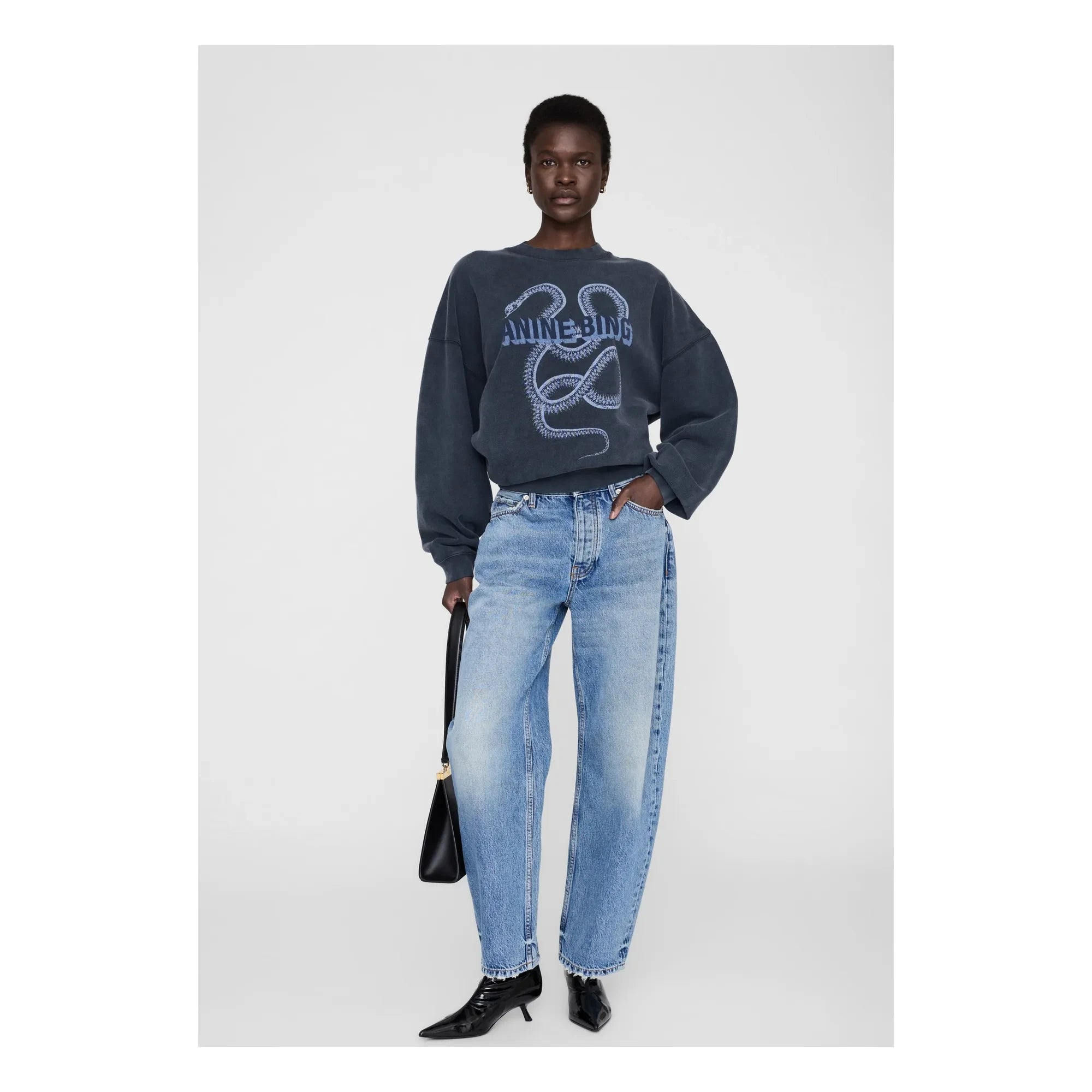 Anine Bing - Harvey Snake Sweatshirt | Schwarz