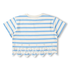Molo - Rosita Gestreiftes T-Shirt aus Bio-Baumwolle | Hellblau