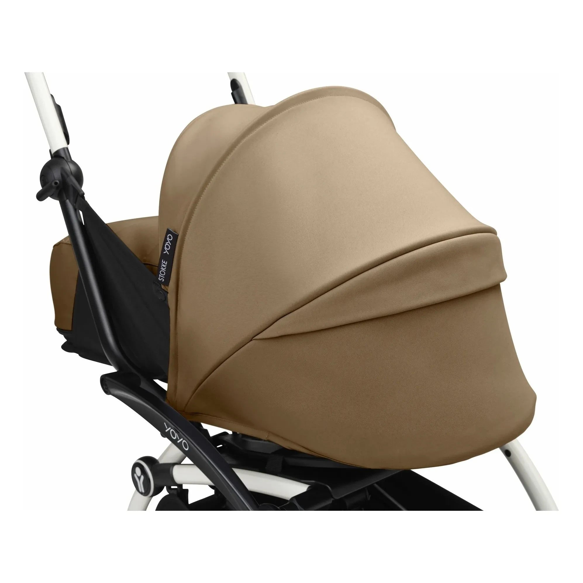 Stokke® - YOYO³ 0+ Neugeborenen-Kinderwagen Weißes Gestell | Toffee