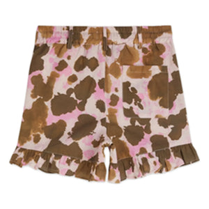 Scotch & Soda - Shorts mit Rüschen aus Leinen in Kuhmuster-Optik | Braun