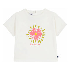 Petit Bateau - T-Shirt aus Bio-Baumwolle Fleur | Weiß