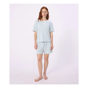 Petit Bateau - Çizgili Havlu Pijama Şortu | Turkuaz