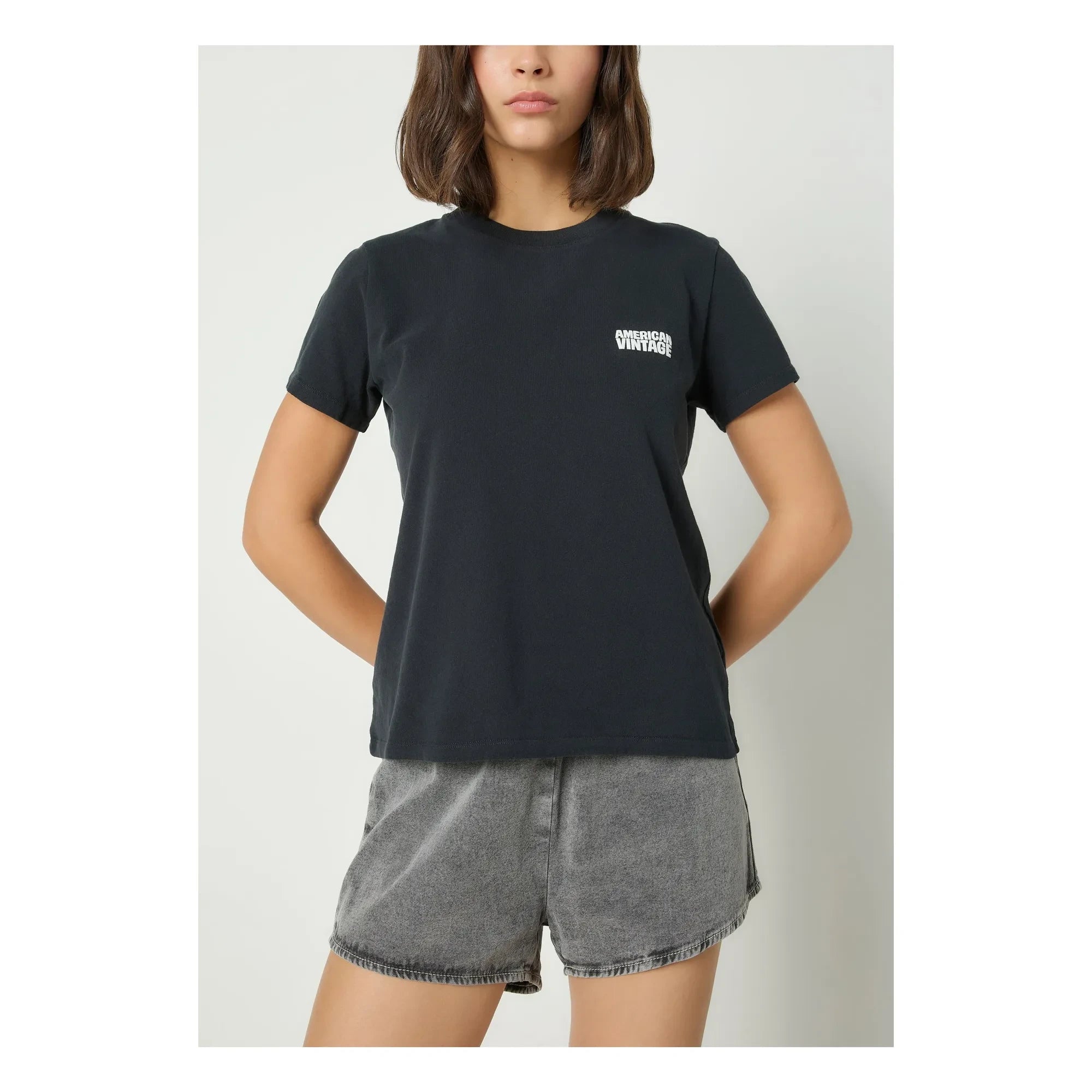 American Vintage - Ykobow Baumwoll-T-Shirt | Schwarz
