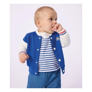 Petit Bateau - Teddy Colorblock ceket | Kraliyet mavisi