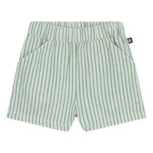Petit Bateau - Çizgili Keten Şort | Yeşil