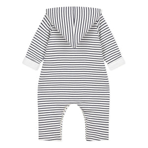 Petit Bateau - Langer Overall mit Kapuze | Marine