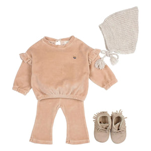 Búho - Organic Cotton Velvet Sweatshirt | Pink
