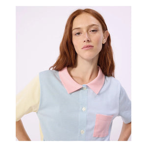 Petit Bateau - Yeşil Renk Bloklu Çizgili Kısa Pijama