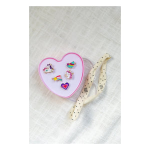 Bonton - Set of 5 Heart Rings | Lilac