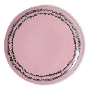 HKliving - Bubble seramik yemek tabakları - 2'li Set | Pembe