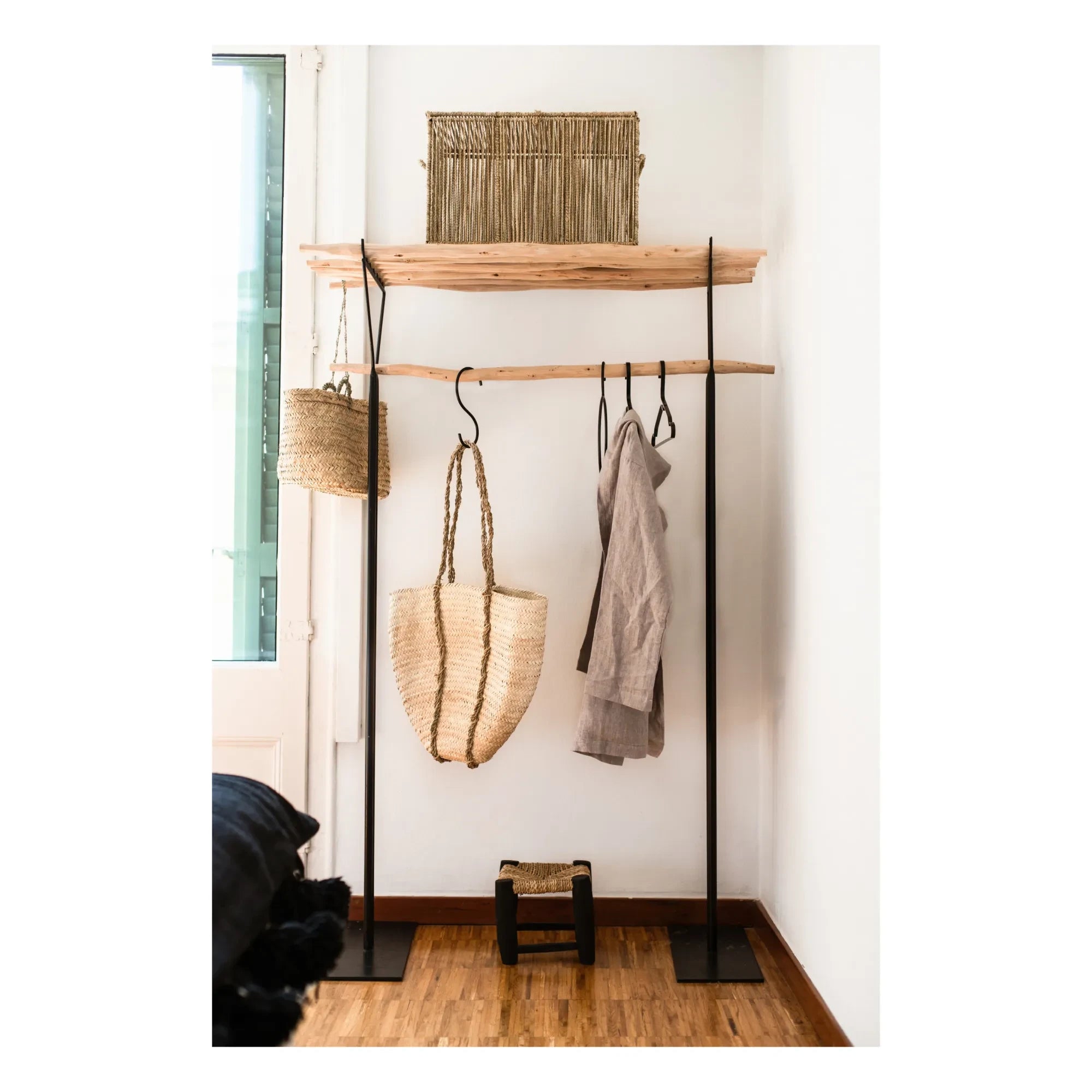 Cosydar - Clothes Rack with Rod Shelves | Black