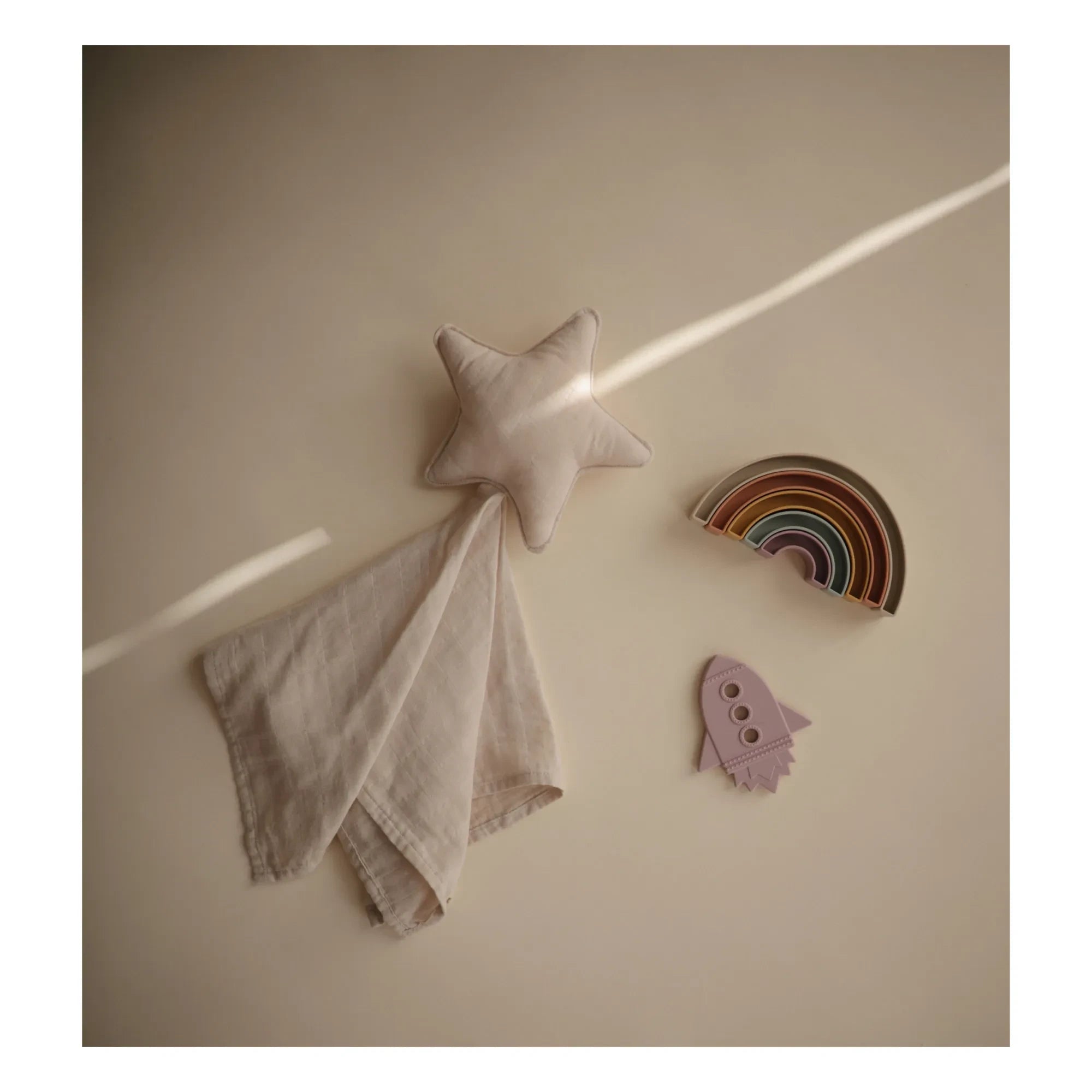 Mushie - Silicone Rocket Teething Toy | Lilac