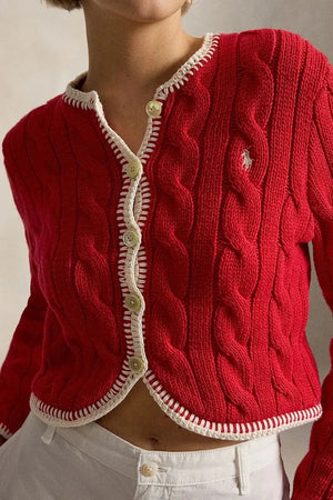 Polo Ralph Lauren Kadın Pamuklu COTTON-SWEATER-CARDIGAN Yelek