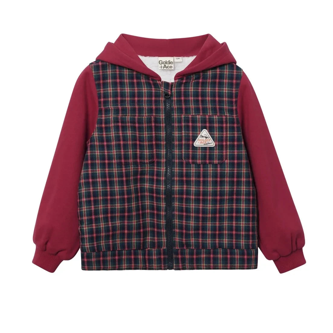 Goldie + Ace - Plaid Hooded Jacket | Red
