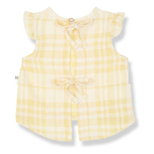 1+ in the family - Ferrosa Linen Check Blouse | Yellow