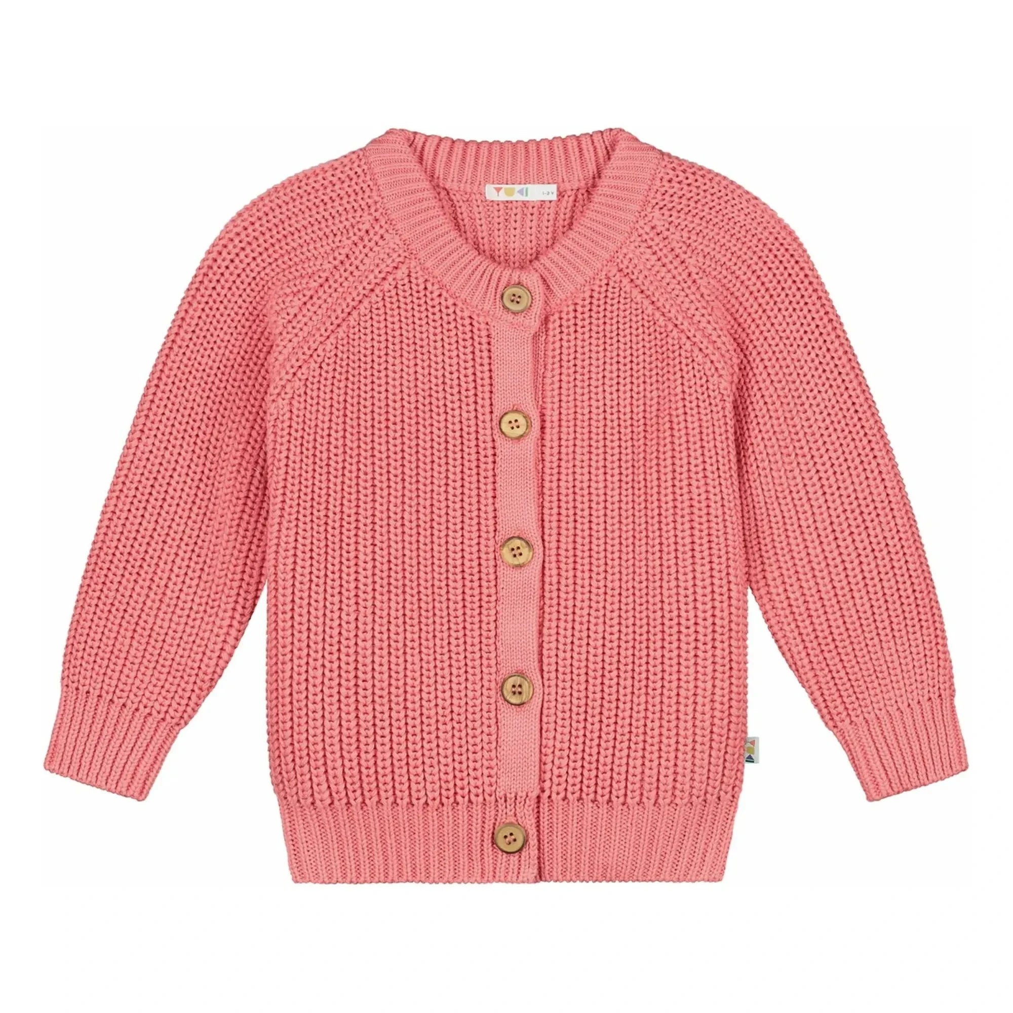 Yuki - Organic Cotton Raglan Cardigan | Blush
