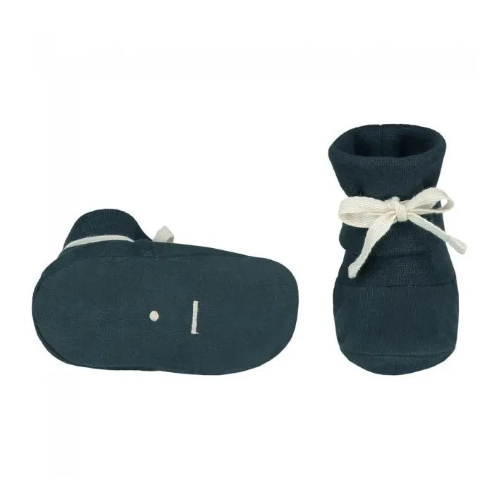 Gray Label - Organic Cotton Baby Slippers | Gray Blue