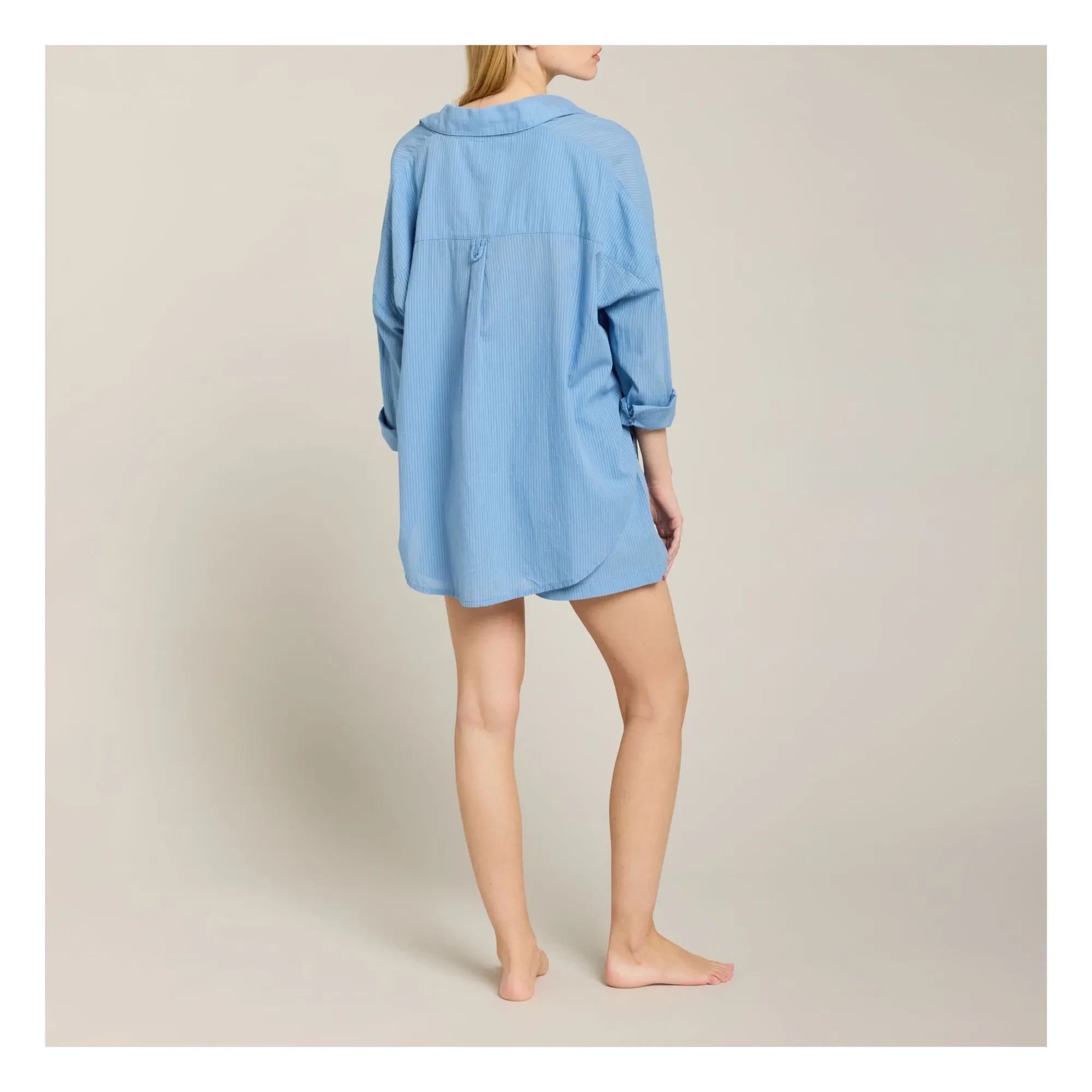 Maison Saint Julien - Ramatuelle Baumwoll-Voile-Hemd | Azurblau