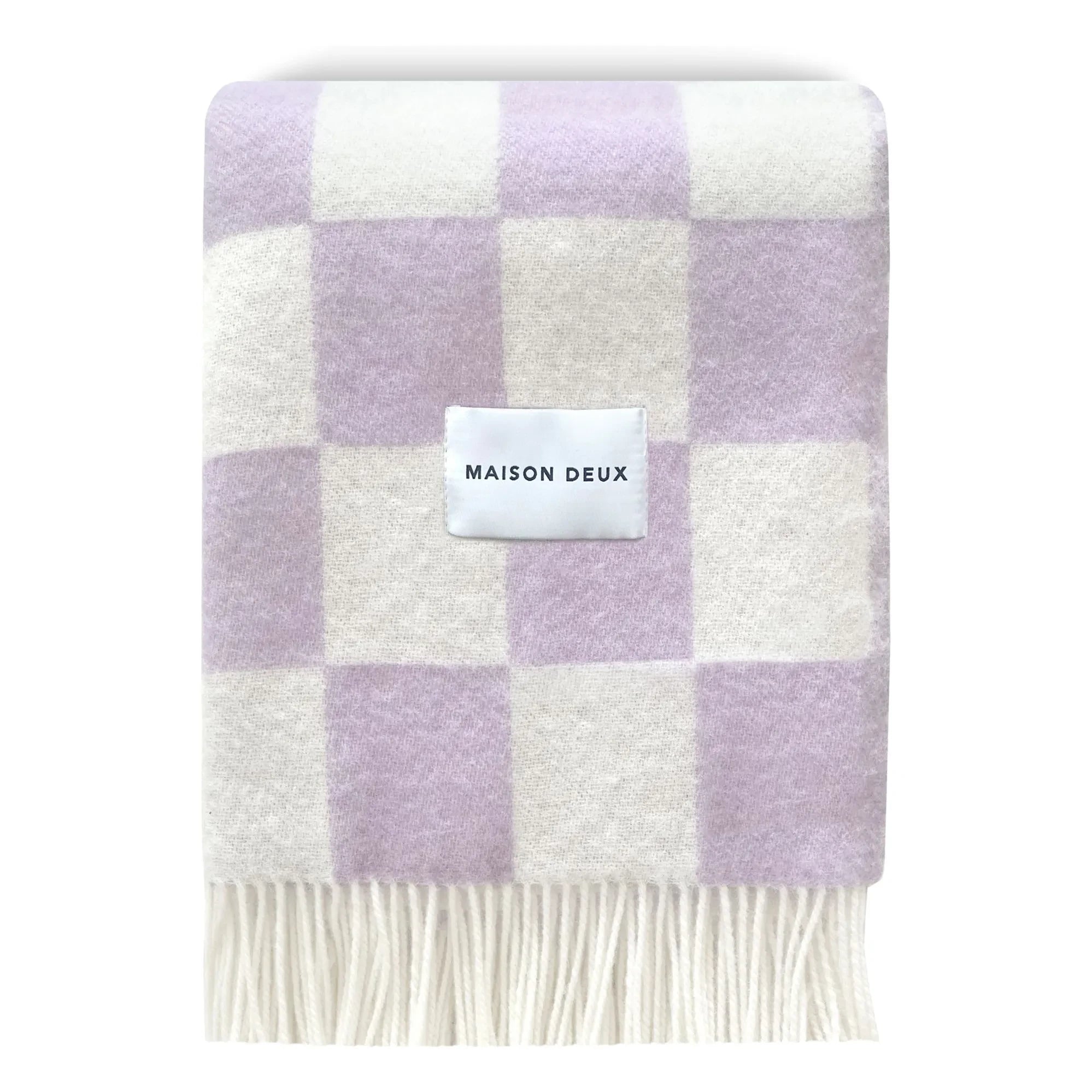 Maison Deux - Damier Wool Blanket | Lilac