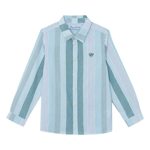 Tartine et Chocolat - Contrasting Striped Shirt | Green Water