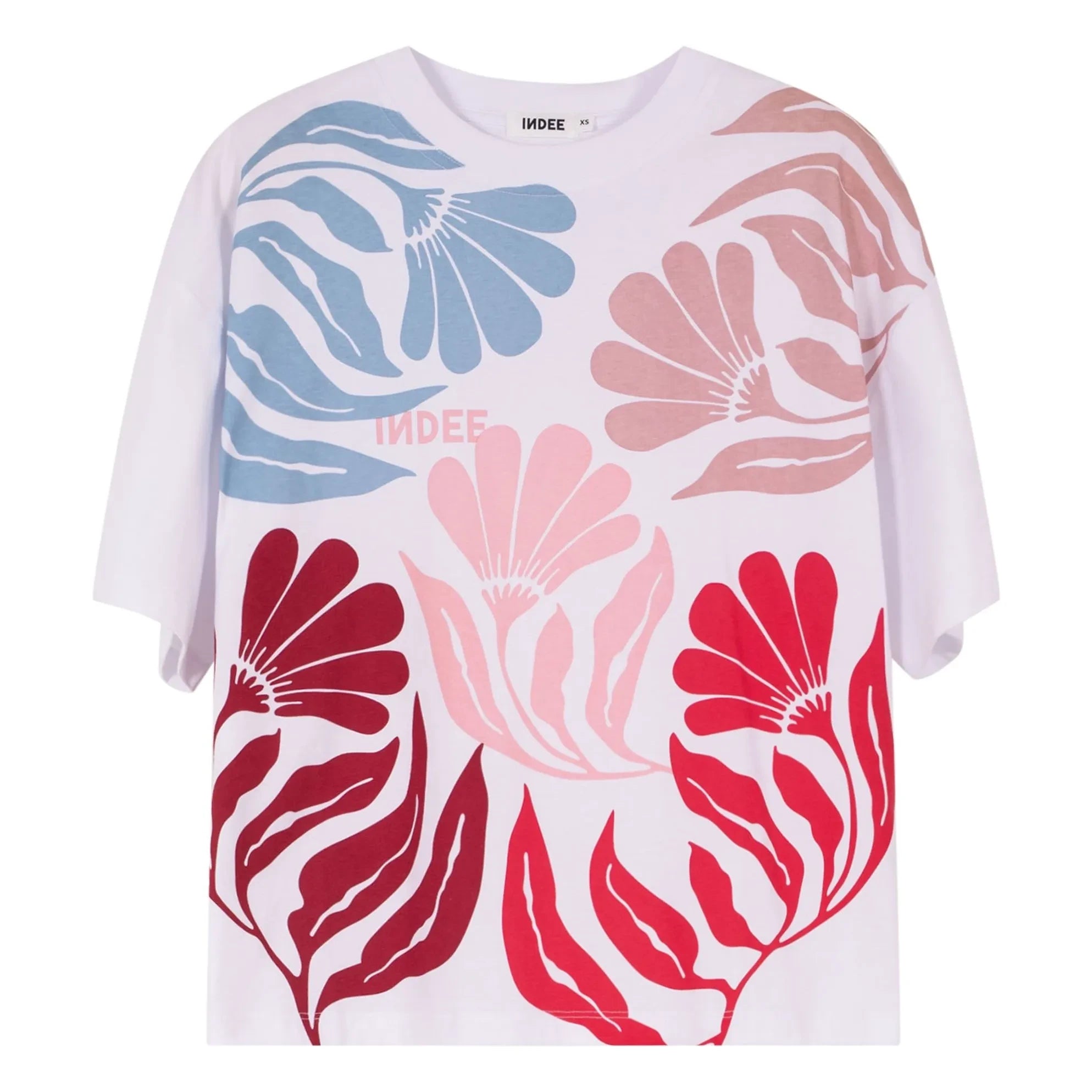 Indee - Villarreal T-Shirt Flowers | Weiß