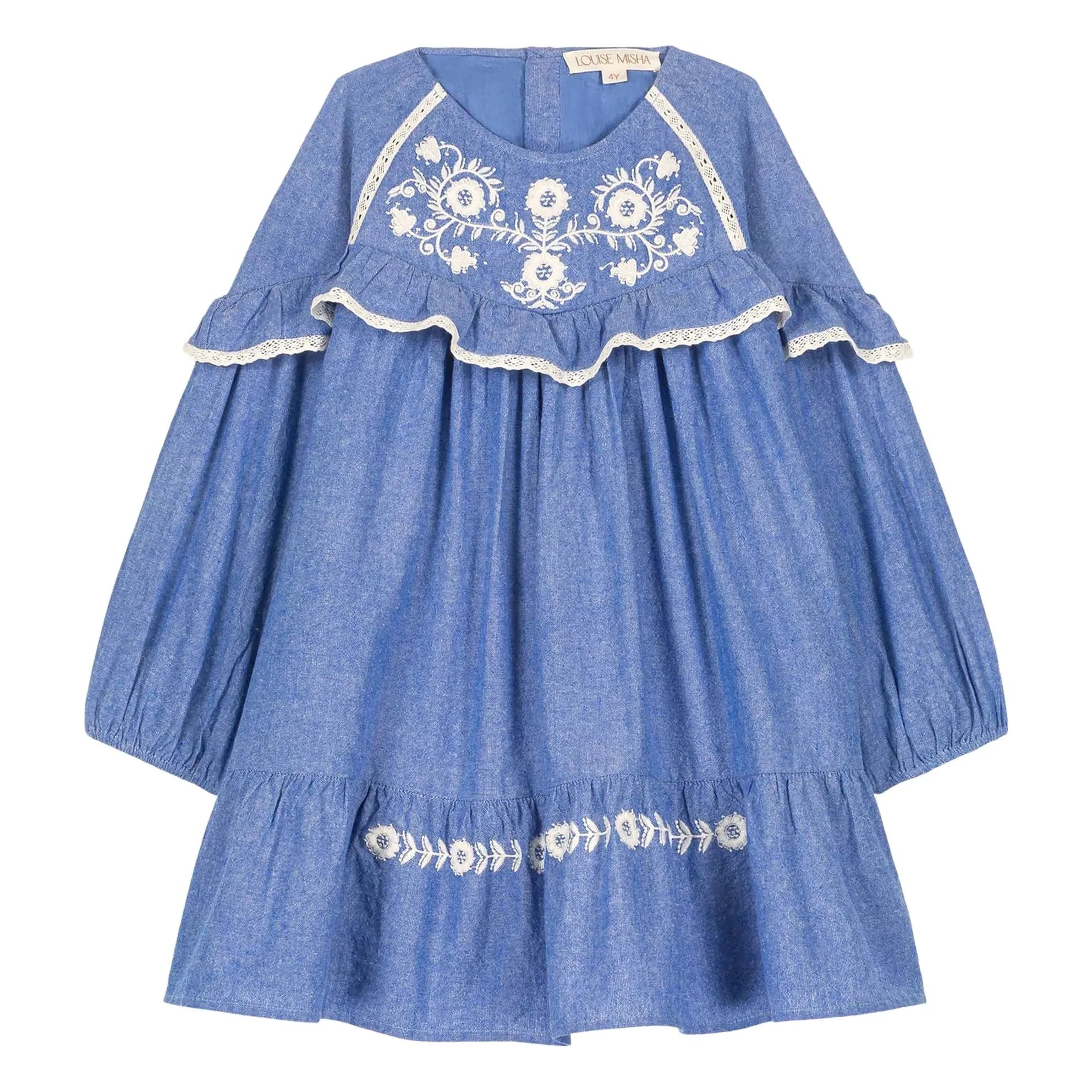 Louise Misha - Orana Bio-Baumwollkleid | Denimblau