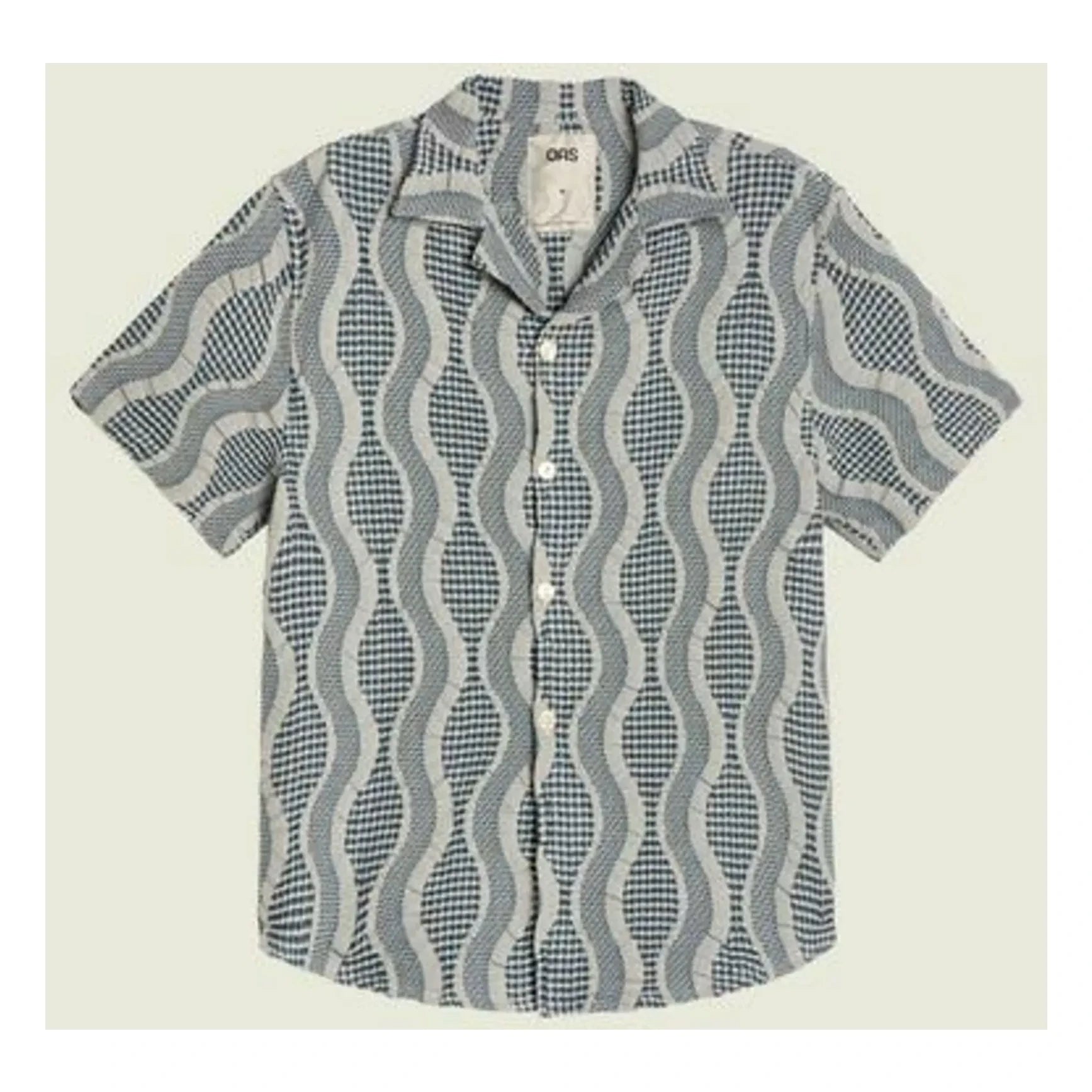 OAS - Como Cuba Waffle-Hemd | Blau
