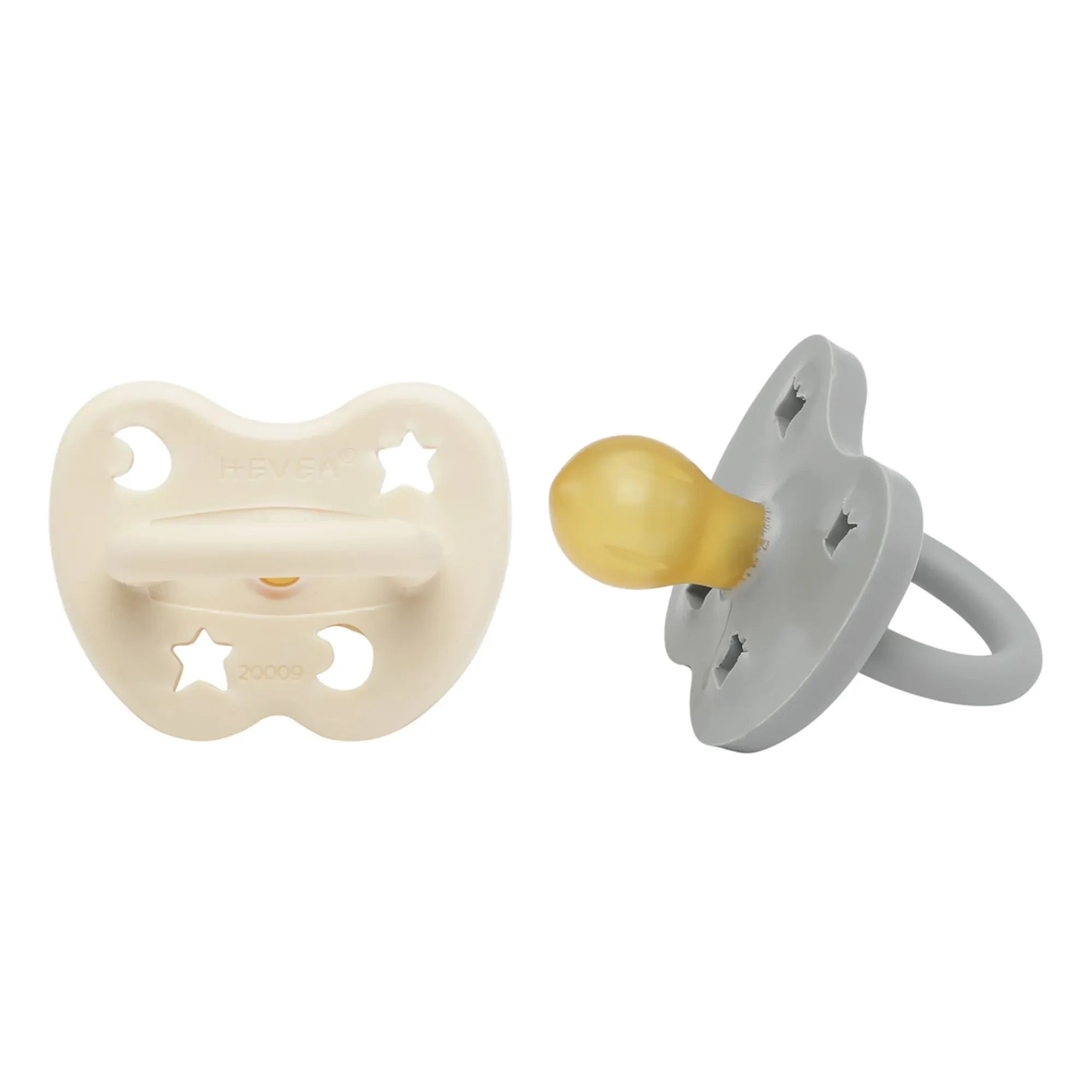 Hevea – Naturgummi-Schnuller – 2er-Set | Hellgrau