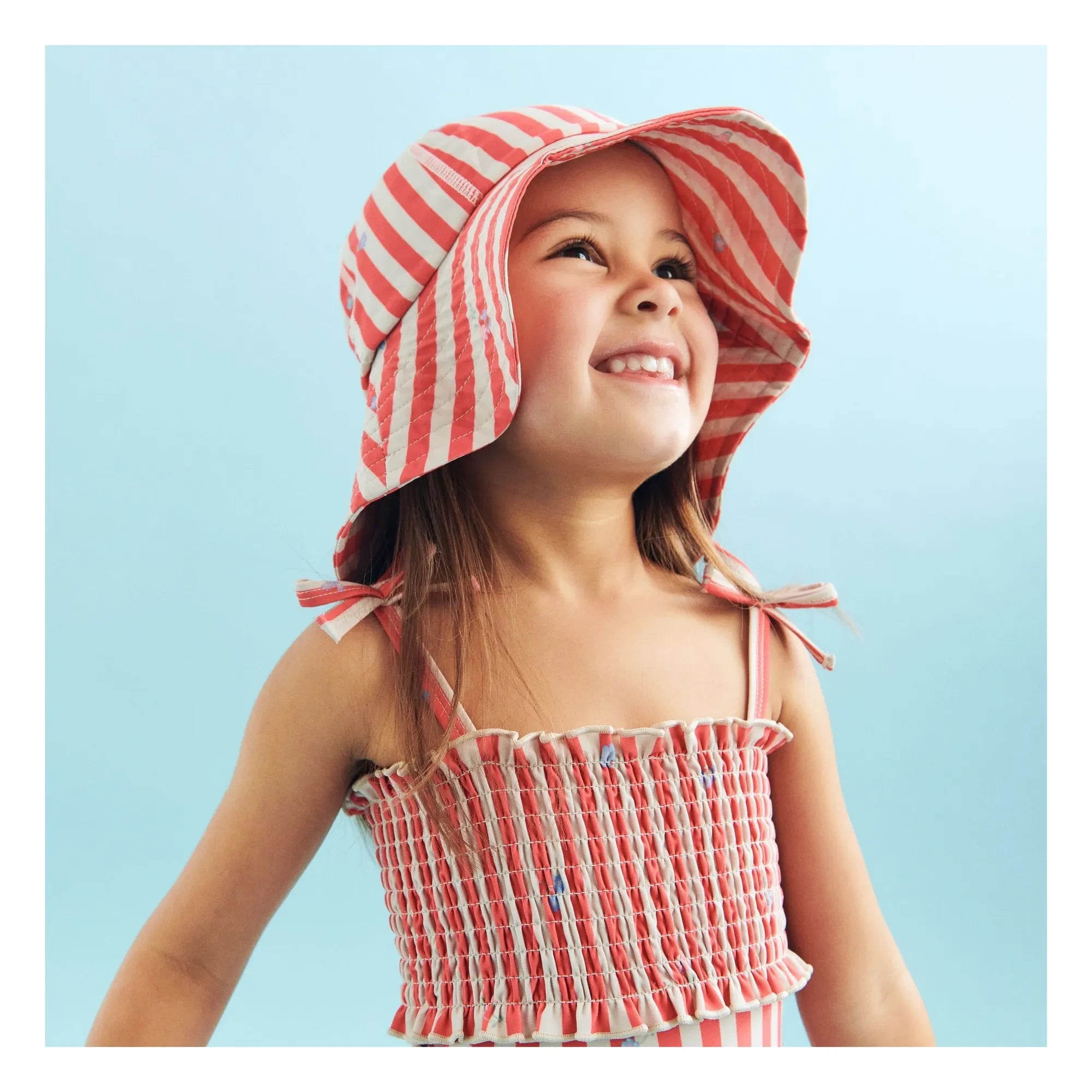 Wheat - Selma Striped Recycled Fibers Swimsuit | Red