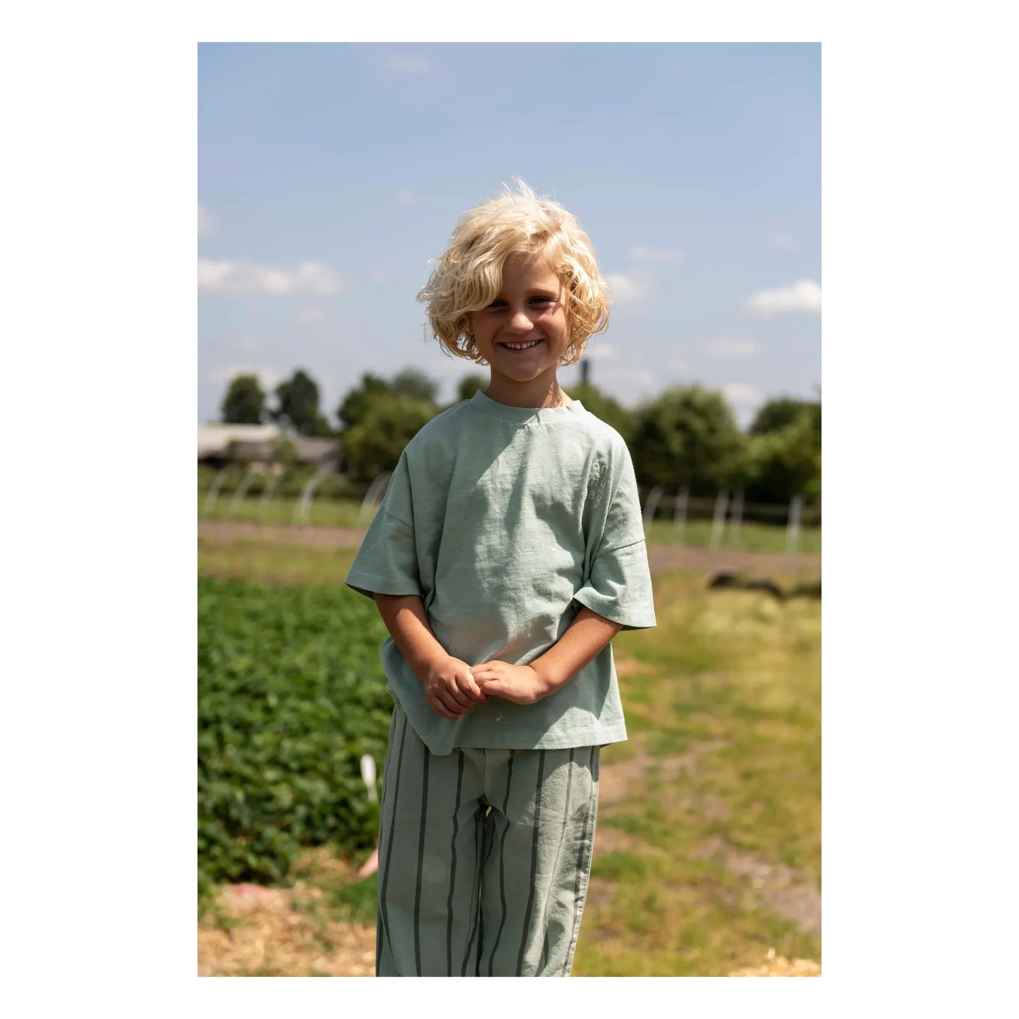 Jenest - Oversize T-shirt Ben On my Way Organik pamuk | Badem yeşili