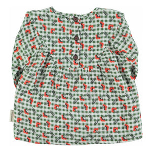 Piupiuchick - Checkered Floral Blouse | Green
