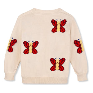 Wynken - Organic cotton butterfly cardigan | Ecru