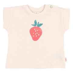 Búho - Strawberry Organic Cotton Baby T-Shirt | Pale Pink