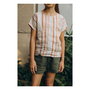Matona - Easy Striped Linen T-Shirt | Off White