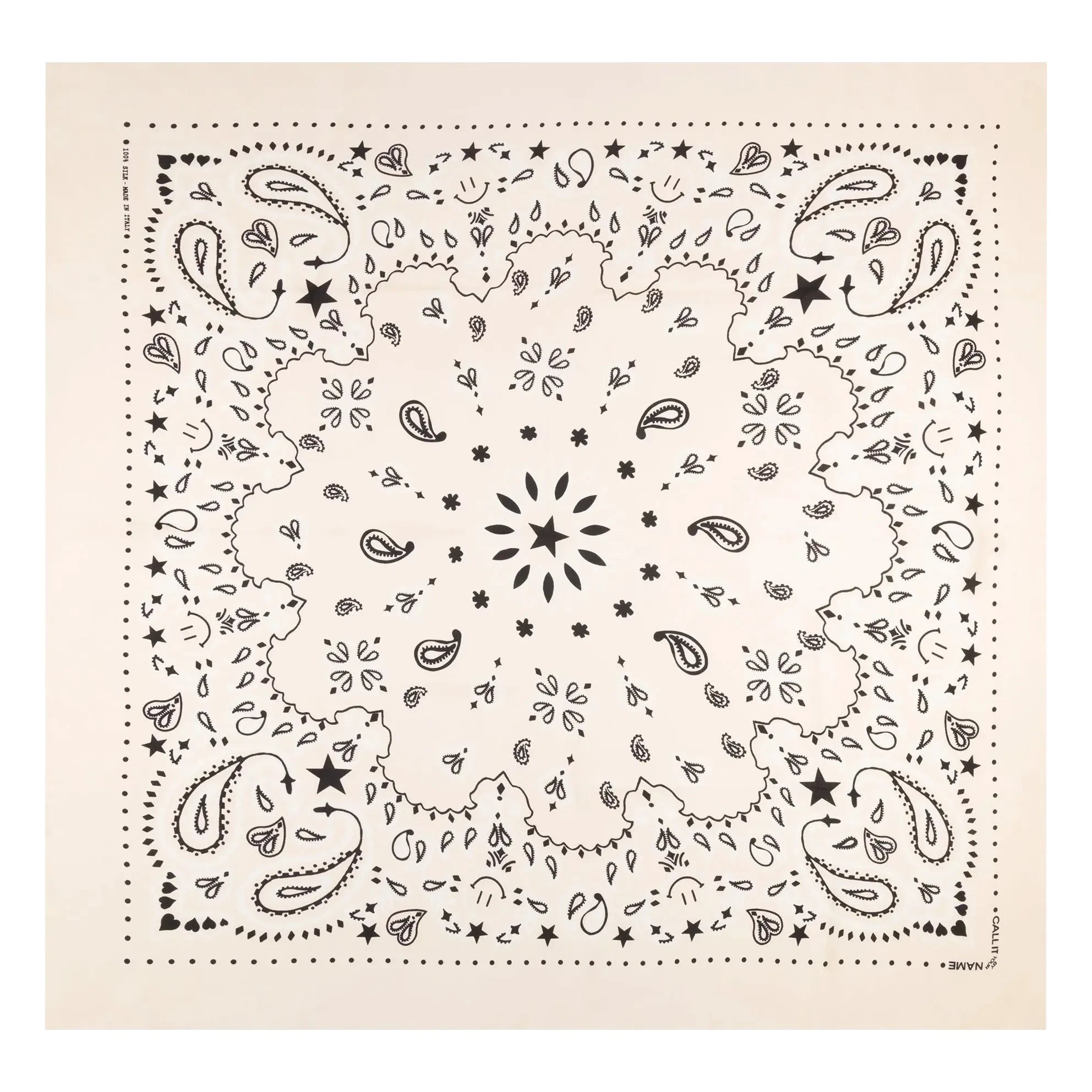Call it by your name – Großes Seiden-Bandana | Ecru