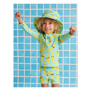 Halcyon Nights – Langärmeliges Anti-UV Badeshirt Banane Recycelte Fasern | Türkis