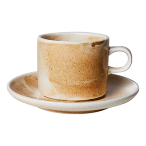 HKliving - Chef Ceramics Porselen Fincan ve Tabak | Krem