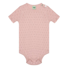 FUB - Fein gestrickter Body aus Bio-Baumwolle mit Pointelle-Muster | Hellrosa