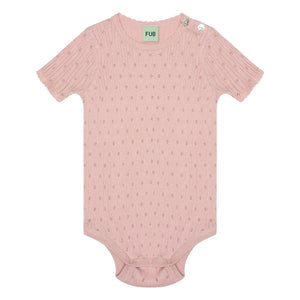 FUB - Fein gestrickter Body aus Bio-Baumwolle mit Pointelle-Muster | Hellrosa