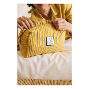 Maria de la Orden - Amy Cotton Striped Clutch Bag | Yellow