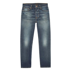 Nudie Jeans - Solid Ollie Lost Light Cotton Jeans | Pale Bluish Gray