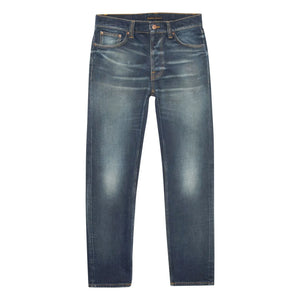 Nudie Jeans - Solid Ollie Lost Light Cotton Jeans | Pale Bluish Gray