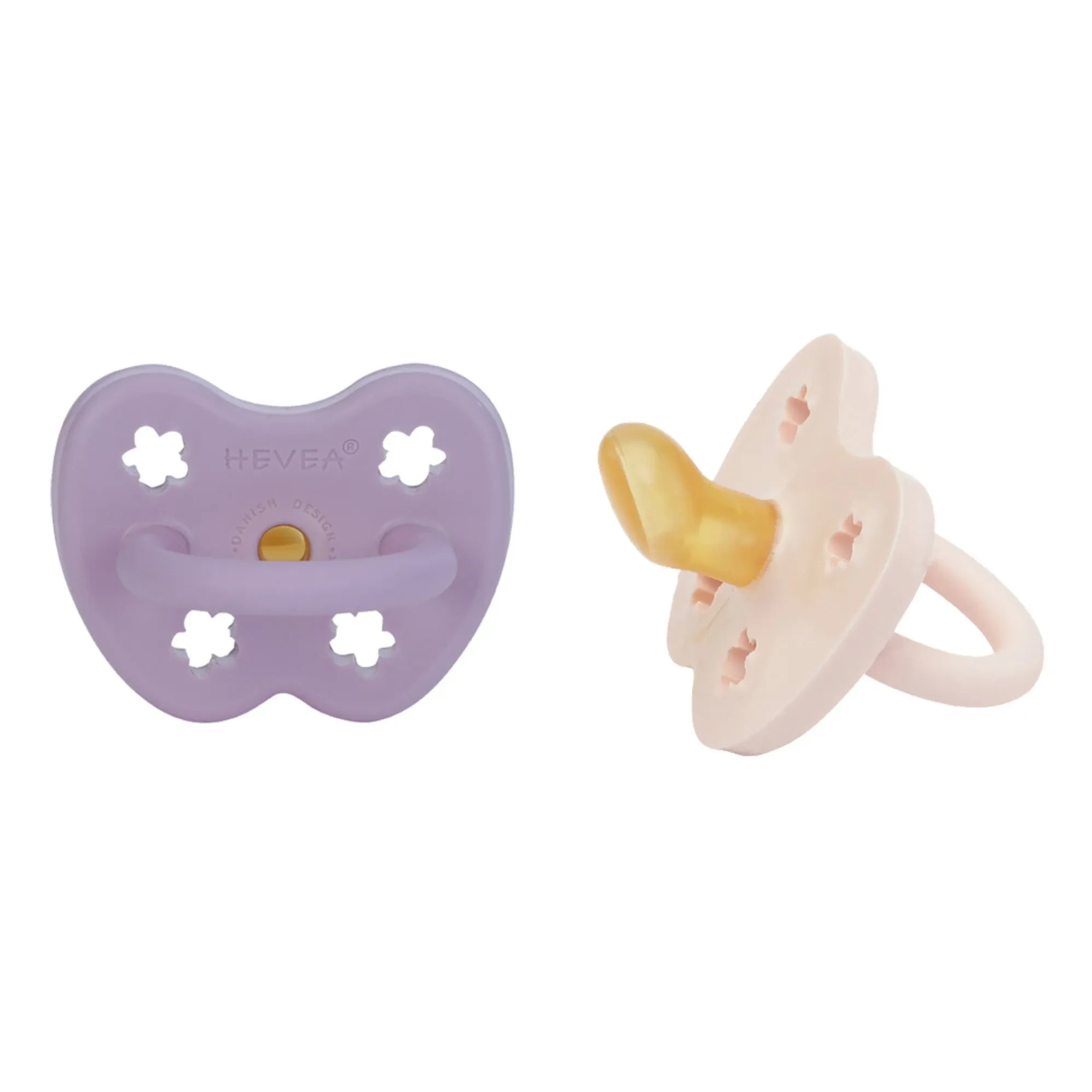 Hevea - Physiologische Beruhigungssauger aus Naturkautschuk - 2er Set | Lavendel