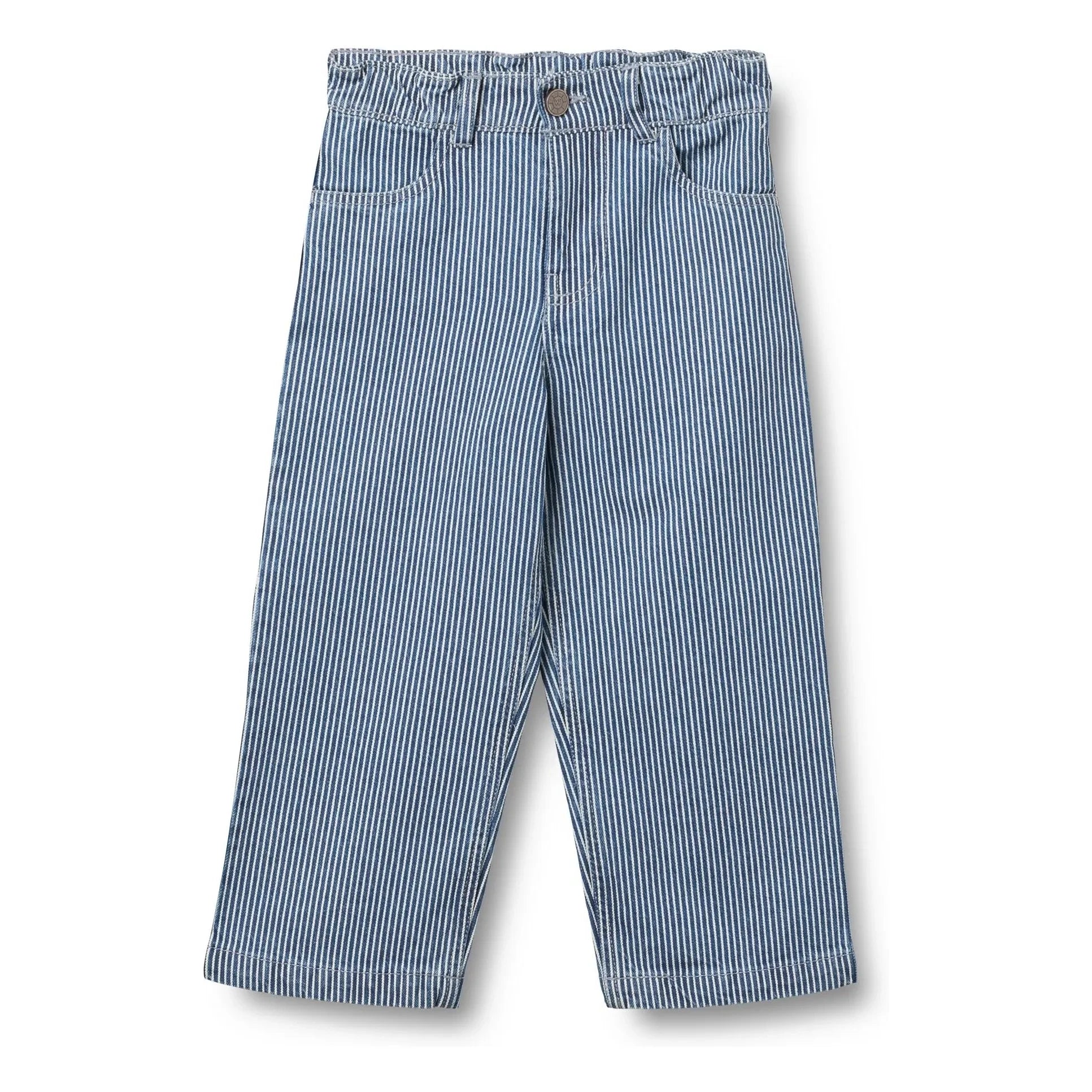 Wheat - Felix Gestreifte Bio-Baumwolle Jeans | Blau