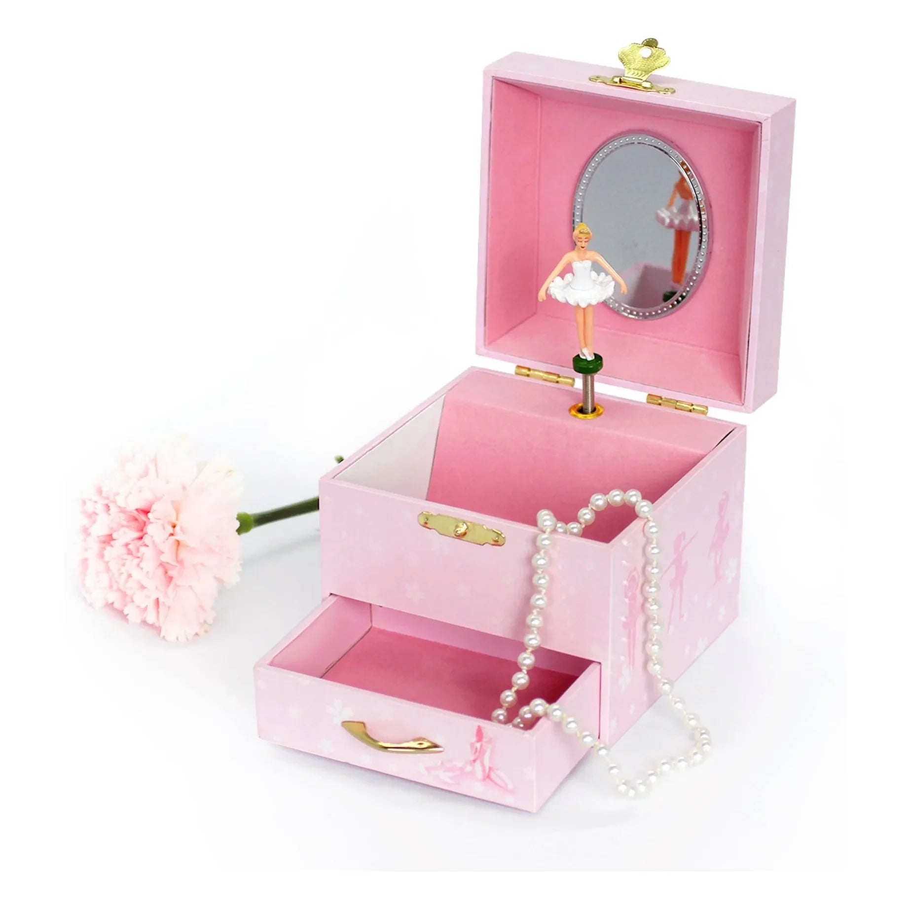 Trousselier - Glow-in-the-Dark Ballet Dancer Music Box | Pink