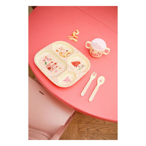 Rice - Masal melamin bölmeli tabak | Pembe