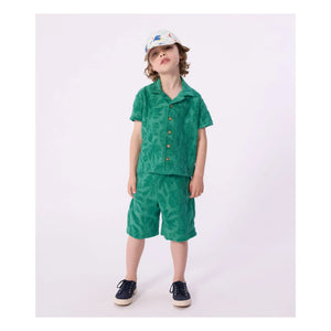 Petit Bateau - Organik pamuklu palm terry şort | Yeşil